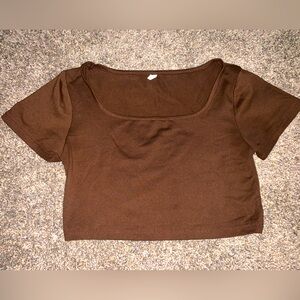 Brown crop top